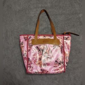 Pink Fossil Patterned Tote Purse